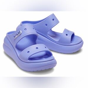 LAST CHANCE Crocs Classic Crush Sandal - Digital Violet Size 9 platform sandal
